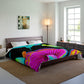 Neon Splendor of Butterflies and Fungi Butterflies & Mushrooms Comforter Blanket