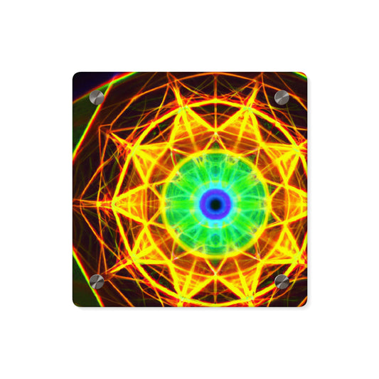 Electric Cosmos Oasis Trippy Infinity Patterns Acrylic Art Panel