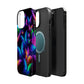 "Vibrant Neon Flutter" Neon Butterflies Premium Art Magsafe Magnet Tough IPhone 13 14 15 Pro Plus Max and Mini in Matte and Glossy Phone cases