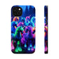 "Neon Fantasyland" Neon Unicorns Premium Art Magsafe Magnet Tough IPhone 13 14 15 Pro Plus Max and Mini in Matte and Glossy Phone cases