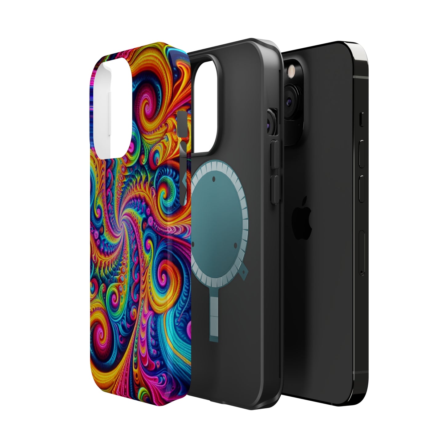 Trip-Infinite Radiance Neon Trippy Infinity Patterns Premium Art Magsafe Magnet Tough IPhone 13 14 15 Pro Plus Max and Mini in Matte and Glossy Phone cases