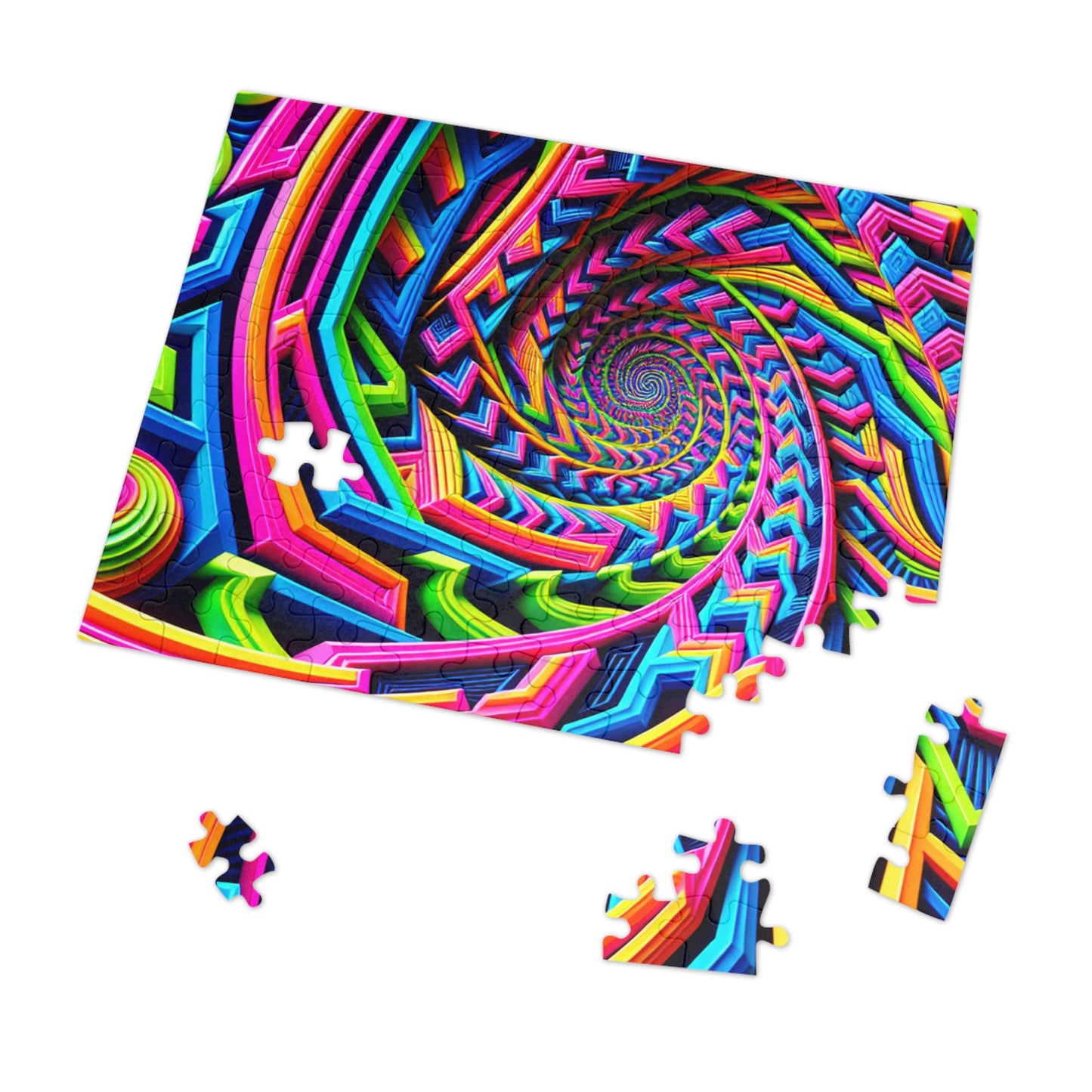 Neon Infinipat. - Neon Trippy Infinity Patterns Puzzle 30, 110, 252, and 1000 Pieces