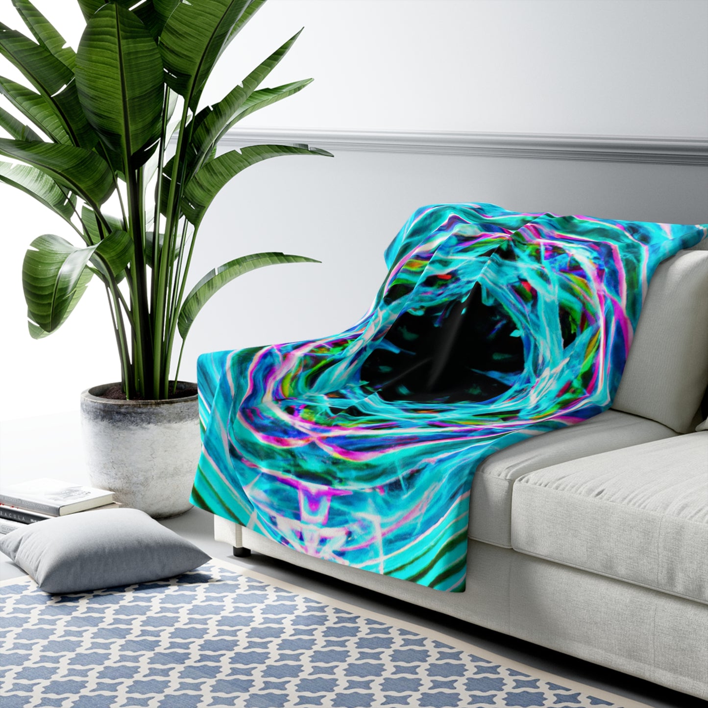 Angelo da Vinci - Trippy Infinity Patterns Sherpa Blanket