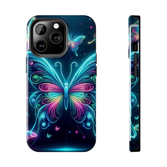 "Neon Butterfly Glo-Rama" NEON Butterflies Tough Phone Case Iphone 6 7 8 9 10 11 12 13 14 SE X XR XS Pro Max Mini Plus