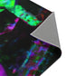 Vibrant Neon Fantasia. Butterflies & Mushrooms Area Rug