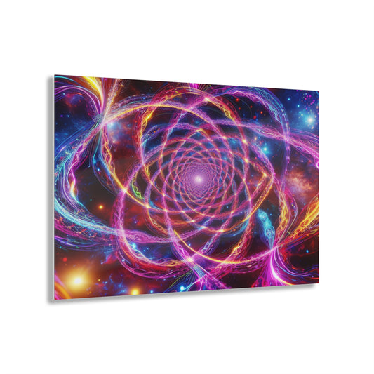 Infinite Glitter Galaxy. Trippy infity Pattern 1/4" Glossy Acrylic Art