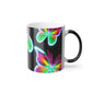 "Glowing Fauna Spectacle" Neon Butterflies 11oz Color Morphing Mug