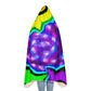 "Rainbow of Reveries" - NEON Owls Art Hooded Snuggle Blanket