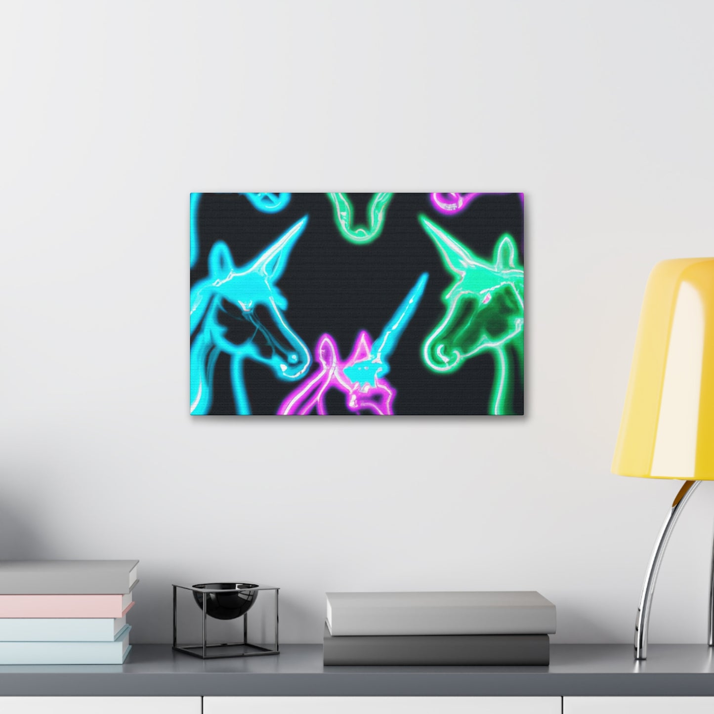 Neon Unicorn Magic. NEON Unicorns Art Canvas