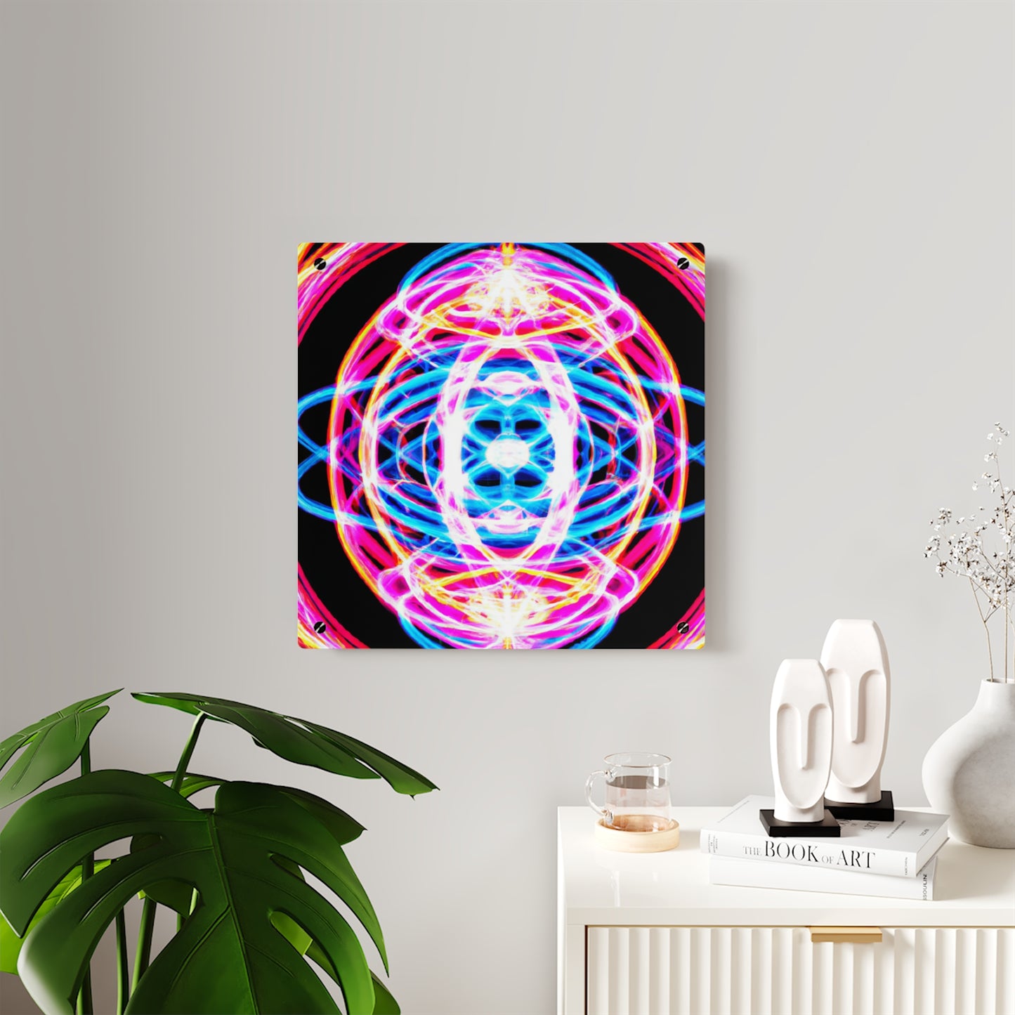 Neon Infinity Extravaganza. Trippy Infinity Patterns Acrylic Art Panel
