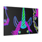 Vibrant Neon Magic. NEON Unicorns Art Canvas