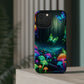 Neon Nocturne. Neon Butterflies and Mushrooms Premium Art Magsafe Magnet Tough IPhone 13 14 15 Pro Plus Max and Mini in Matte and Glossy Phone cases