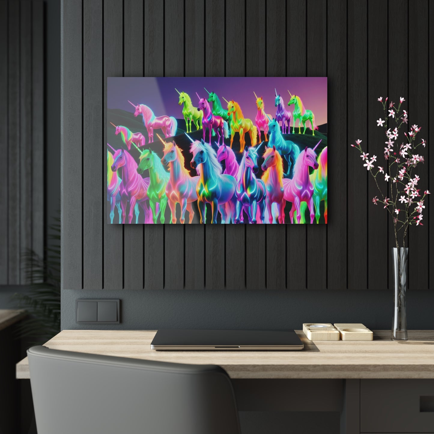"Rainbow Fantasia" NEON Unocrons Art 1/4" Glossy Acrylic Art