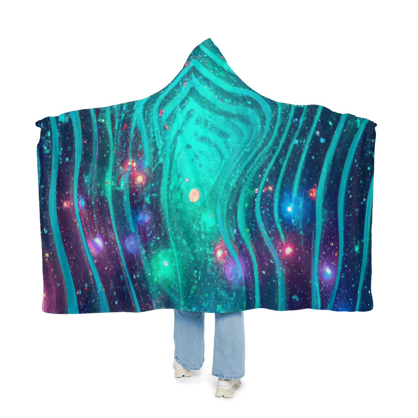 Neon DigiDreams - NEON Art Hooded Snuggle Blanket