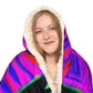 "Owlight." - NEON Owls Art Hooded Snuggle Blanket