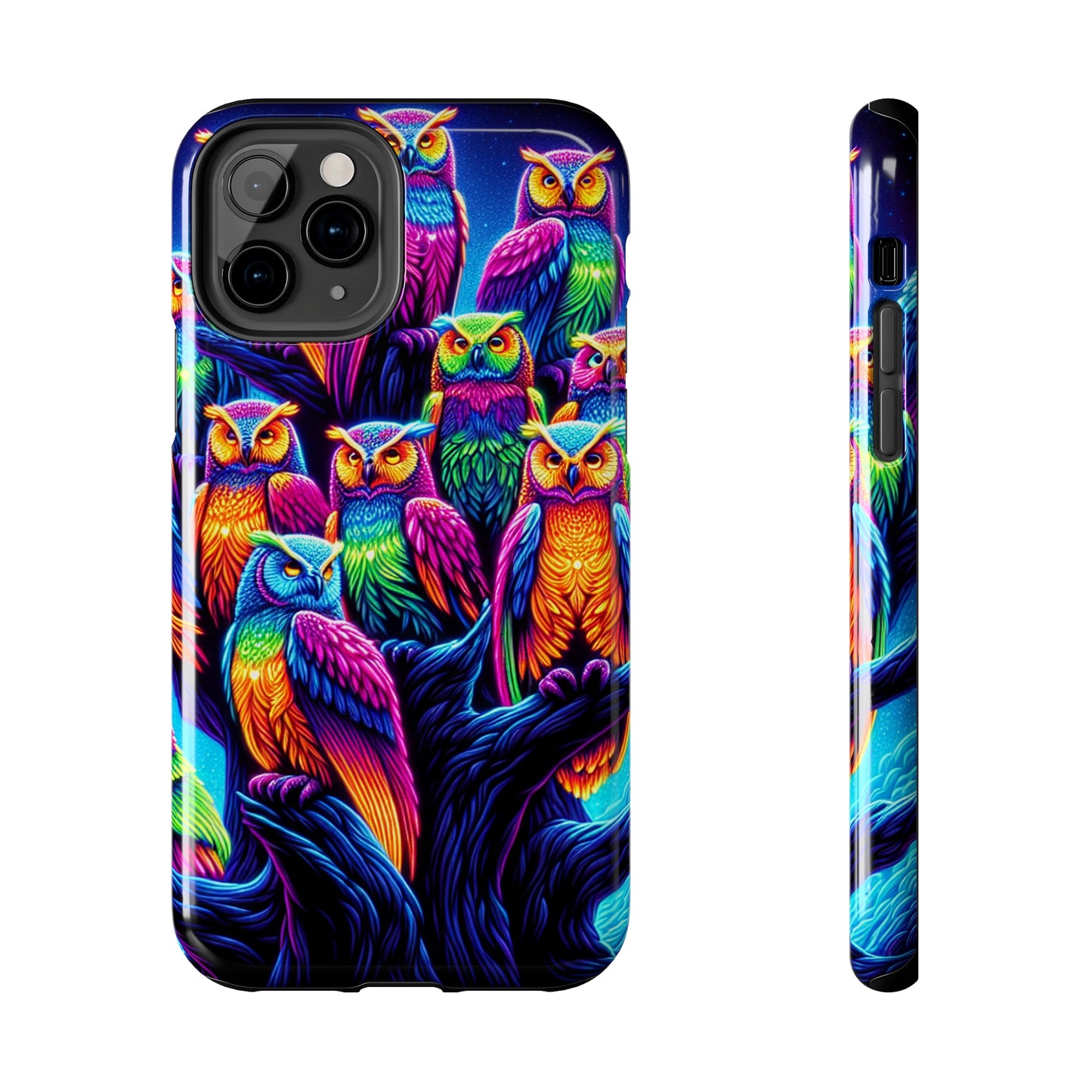 Neon Nocturne. NEON Owls Tough Phone Case