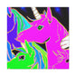 "Neon Rainbow Posse" NEON Unicorns Art Canvas