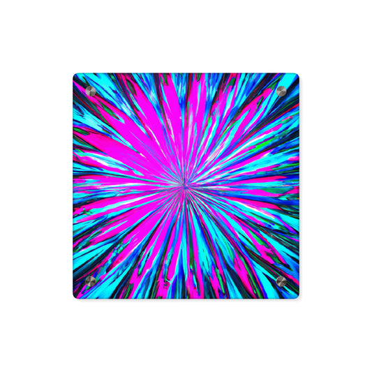 Cosmic Oasis Prismatic Dreaming. Trippy Infinity Patterns Acrylic Art Panel