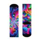 Vibrant Jubilant Neon Infinity Hypnotia. Trippy Cushioned Crew Socks