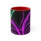 Vivid Nectarine Glitter Flutter Butterflies 11oz Mug