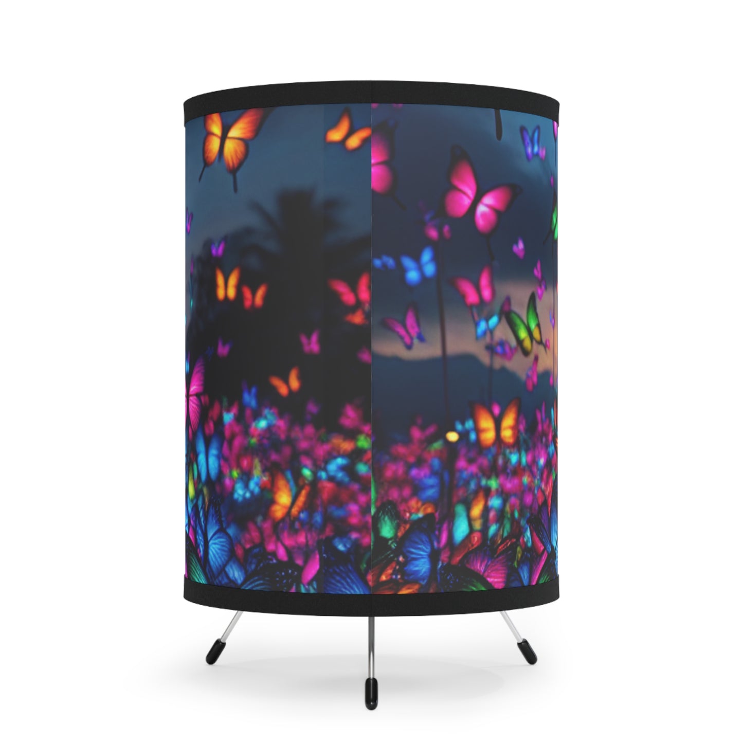 "Neon Buzz" - NEON Butterflies Art Tripod Lamp