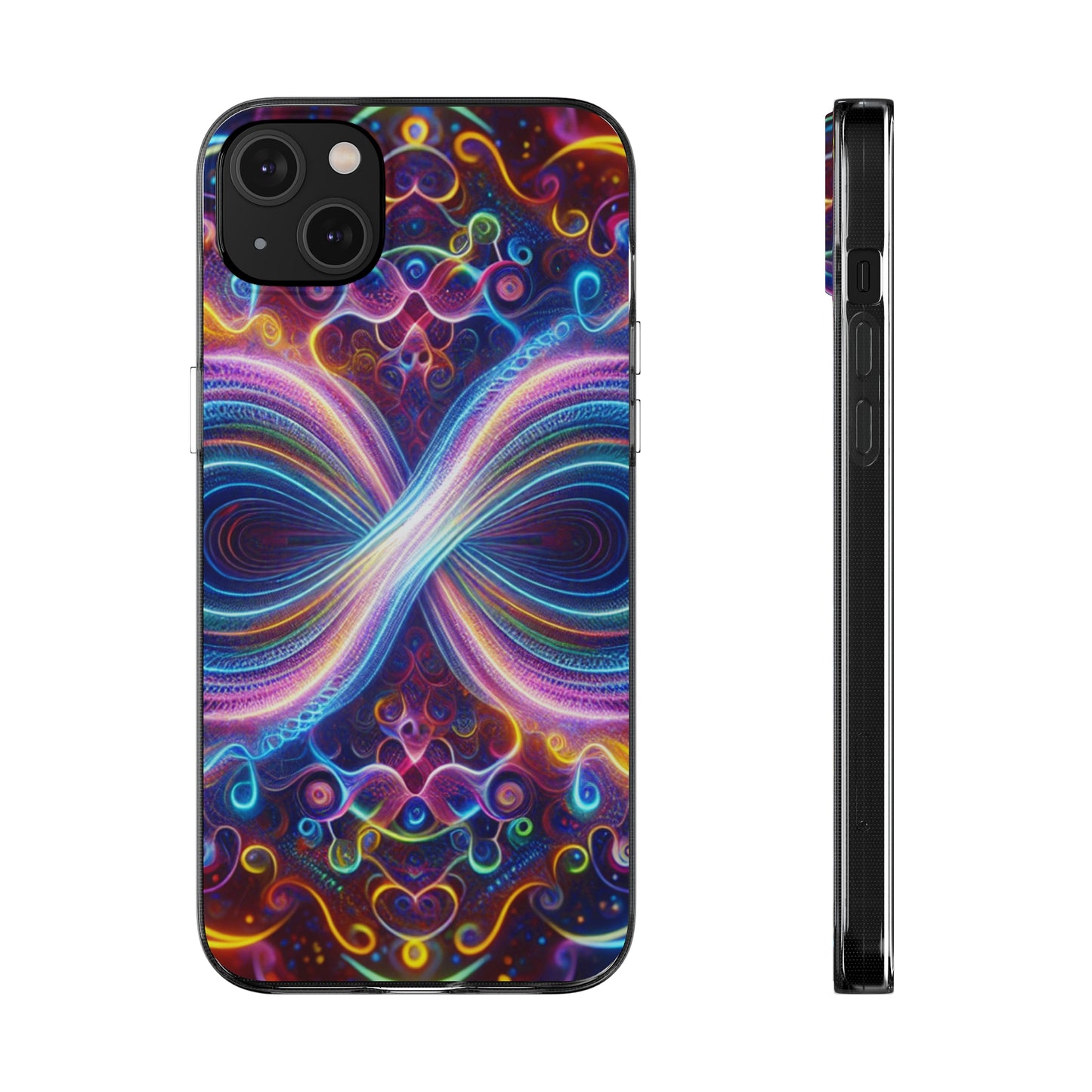 "Neon Infinity Bliss" Infinity Patterns Art Polycarbonate Phone Case