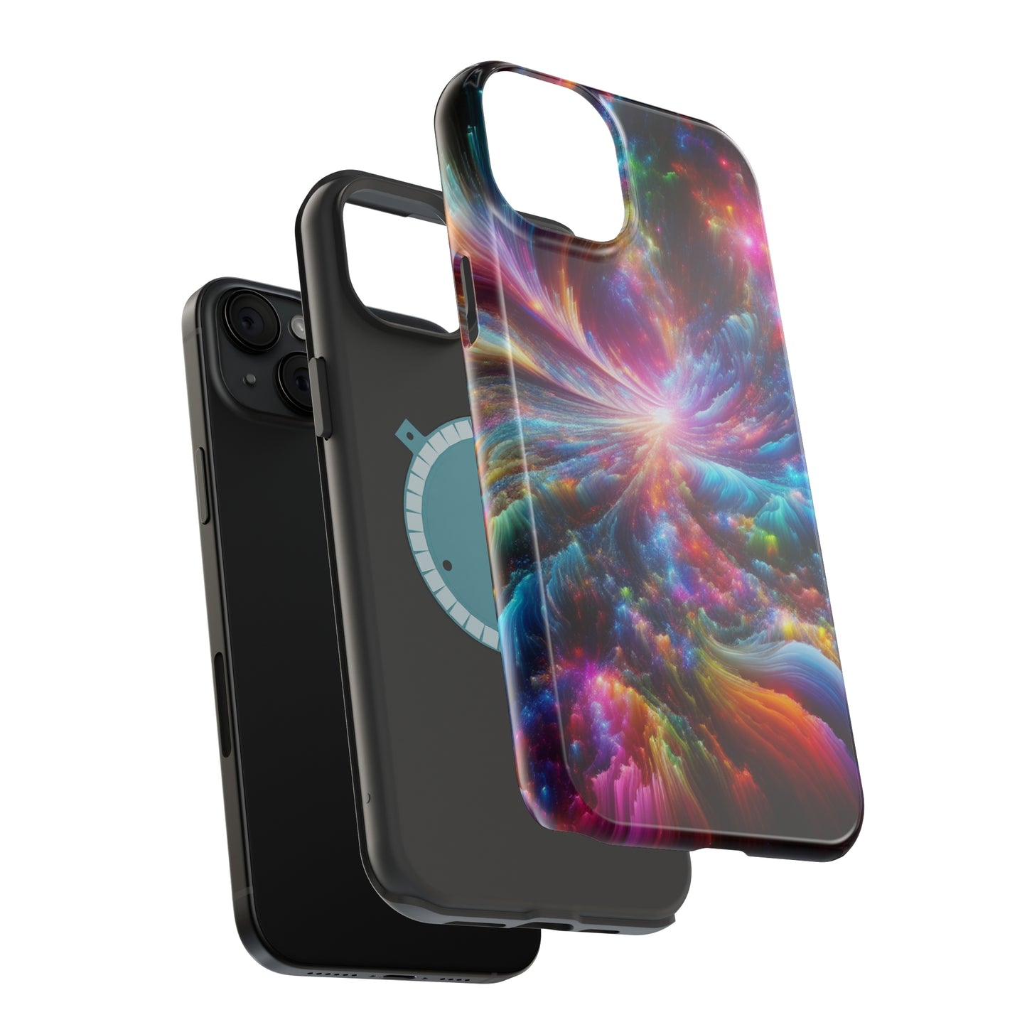 Neon Infinity Chromadrift. Neon Trippy Infinity Patterns Premium Art Magsafe Magnet Tough IPhone 13 14 15 Pro Plus Max and Mini in Matte and Glossy Phone cases