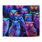 Carlo Gentile - NEON Owls Microfiber Duvet Cover