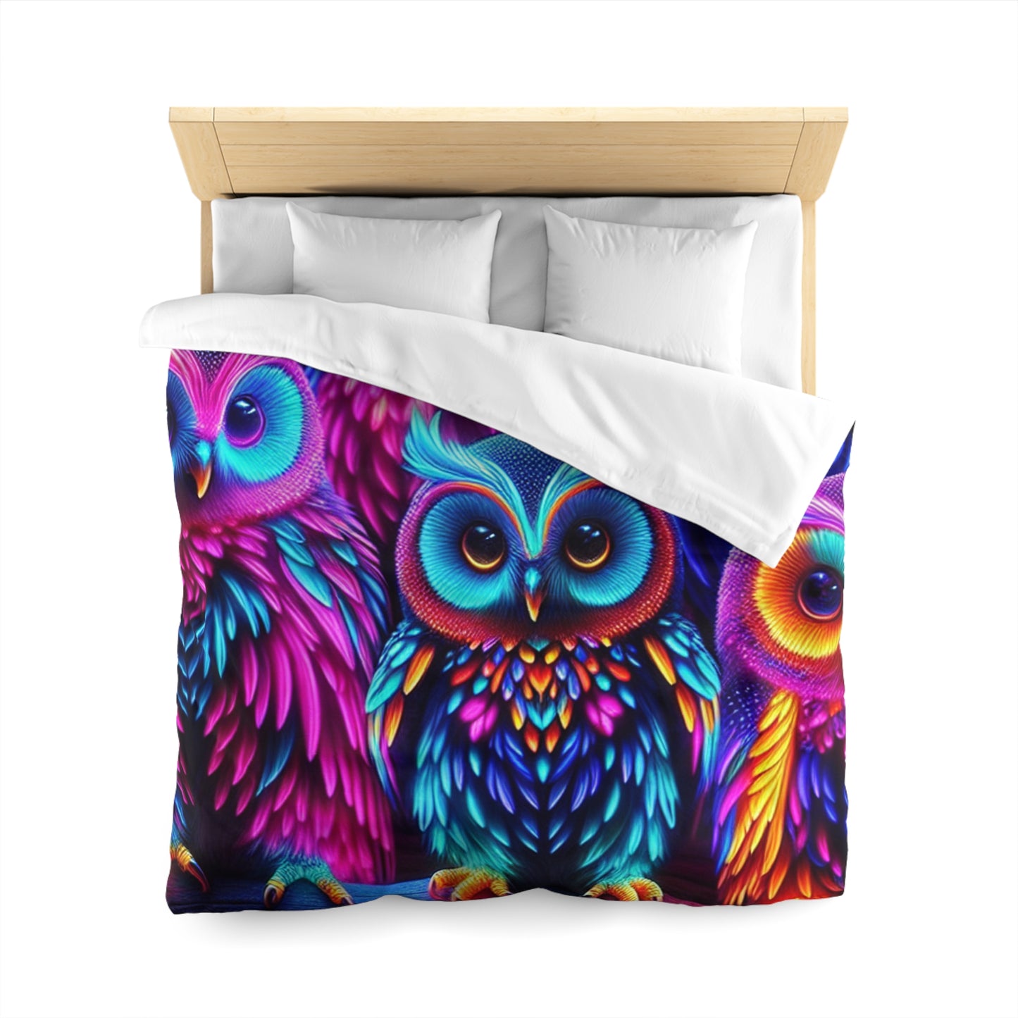 Fernando da Vinci - NEON Owls Microfiber Duvet Cover