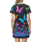 Neon Nimbulance Neon Butterflies Womans T Shirt Dress