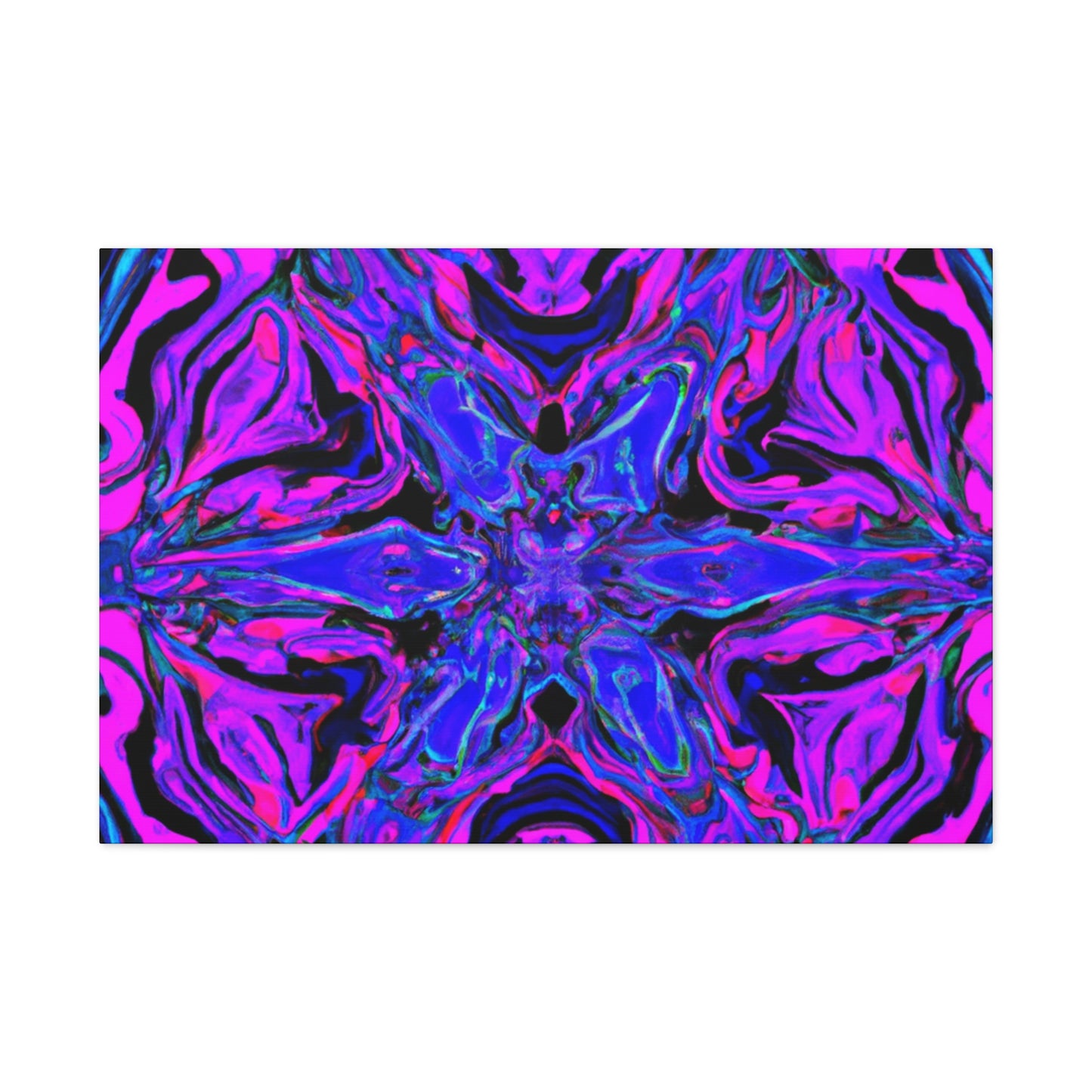 Vivid Trancendent Neon Dimensions. Trippy Infinity Patterns Art Canvas