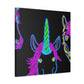 Vibrant Neon Magic. NEON Unicorns Art Canvas