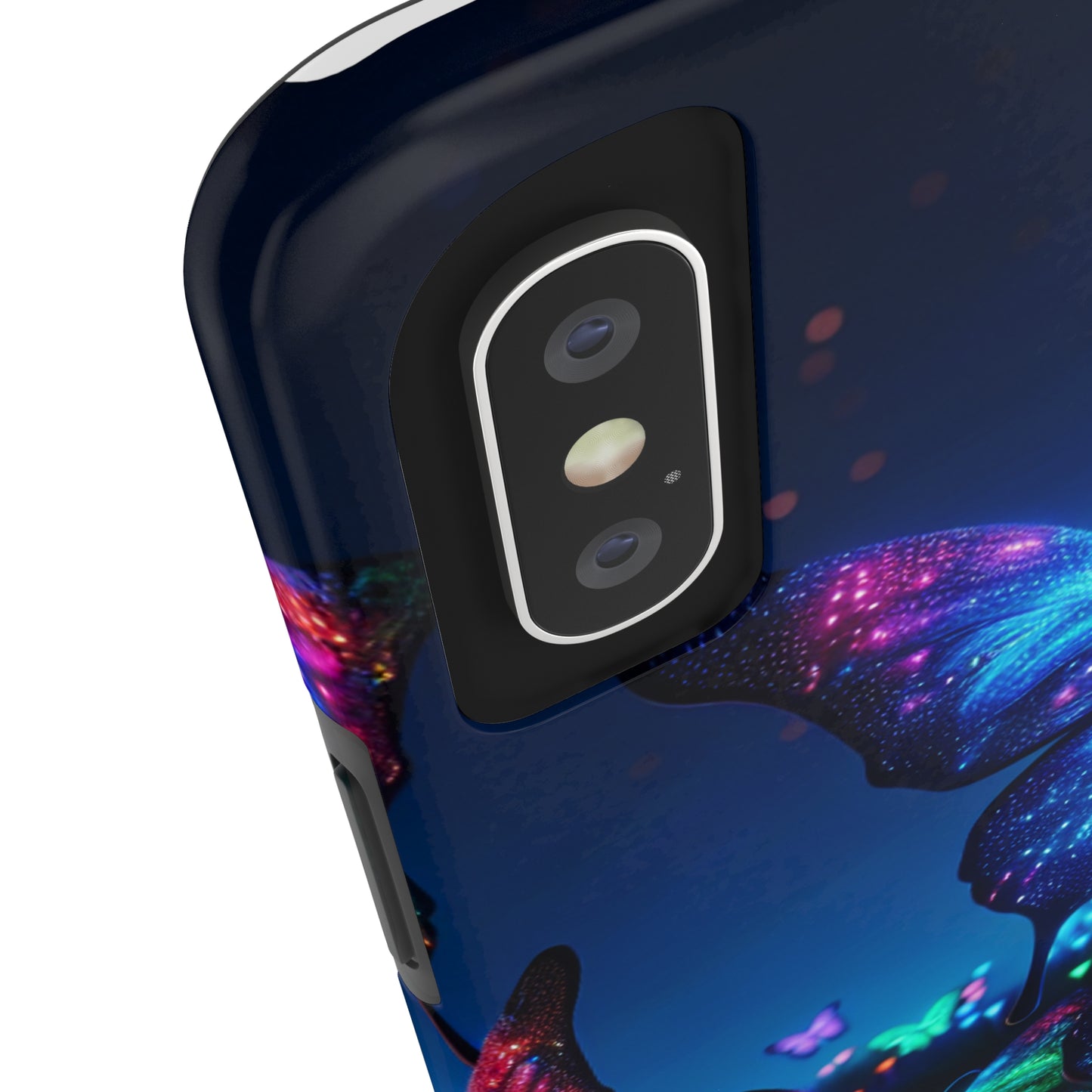 "Electric Morpho Rain" NEON Butterflies Tough Phone Case Iphone  7 8 9 10 11 12 13 14 SE X XR XS Pro Max Mini Plus