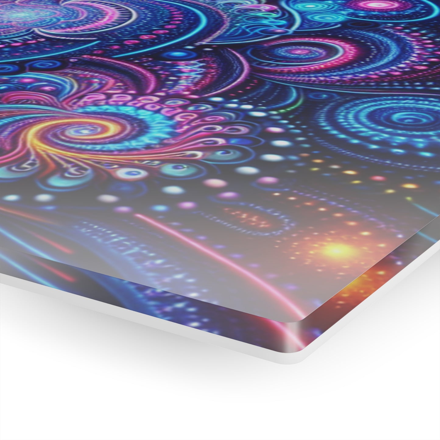 Hypno-Neon Vortex. Trippy infity Pattern 1/4" Glossy Acrylic Art