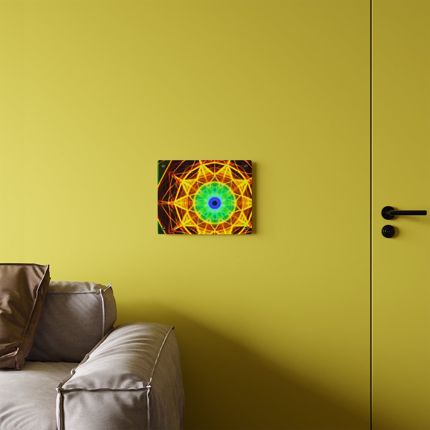Electric Cosmos Oasis Trippy Infinity Patterns Acrylic Art Panel
