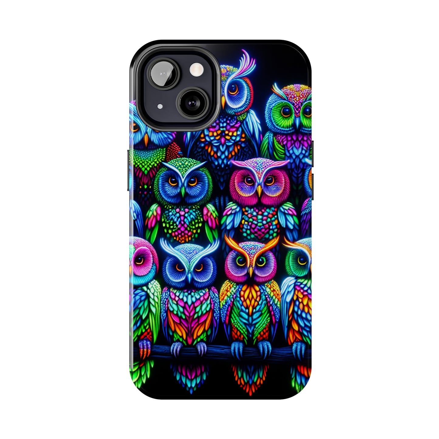 Neon Nocturnal Spectacle. NEON Owls Tough Phone Case