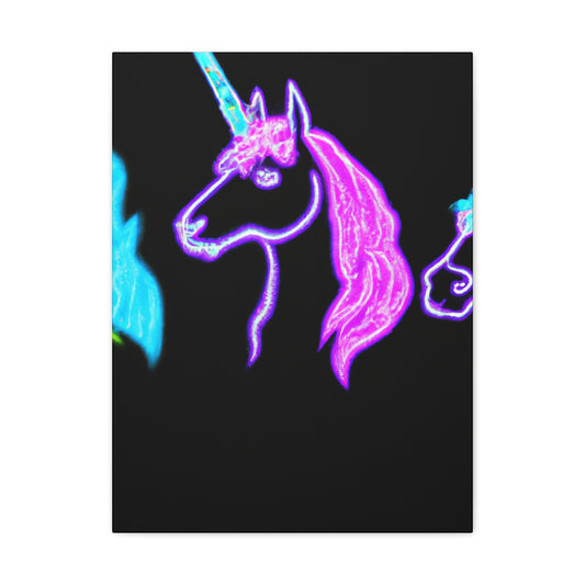Neon Unicornscape. NEON Unicorns Art Canvas