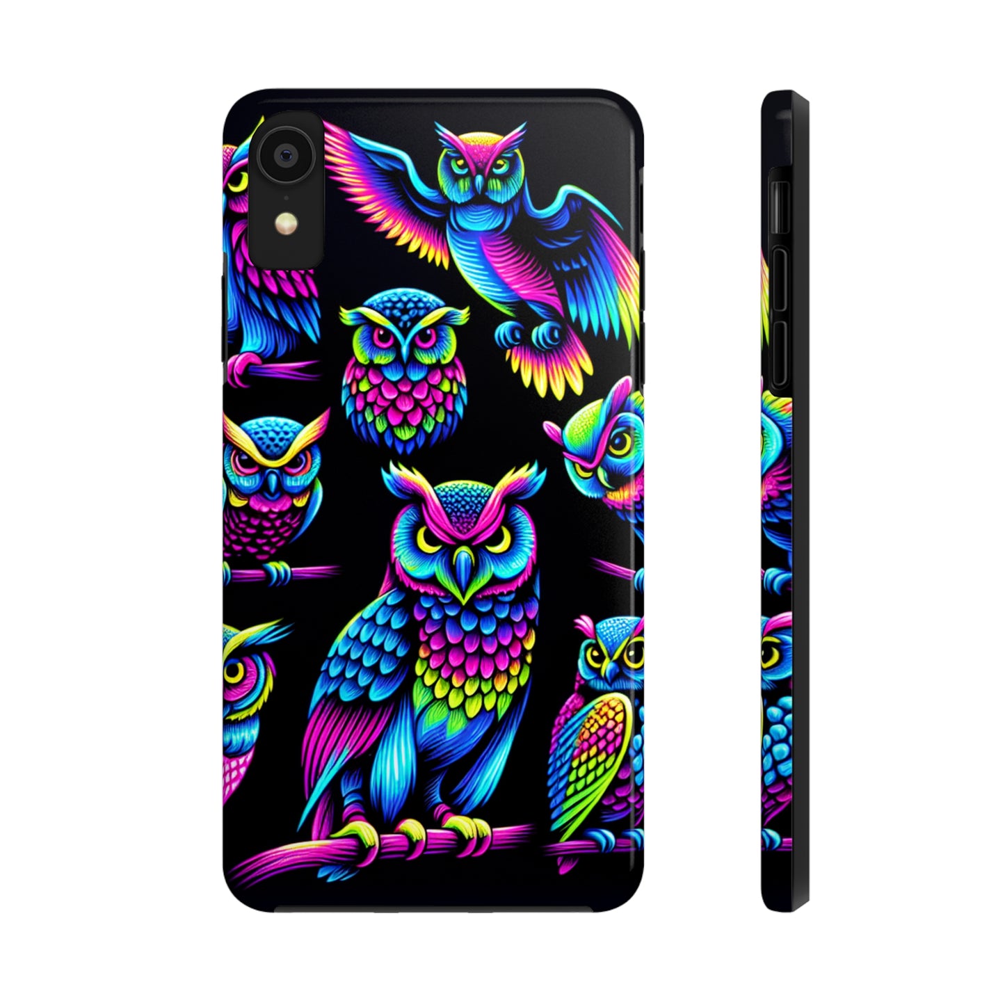Neon Glowing Owls. NEON Owls Tough Phone Case