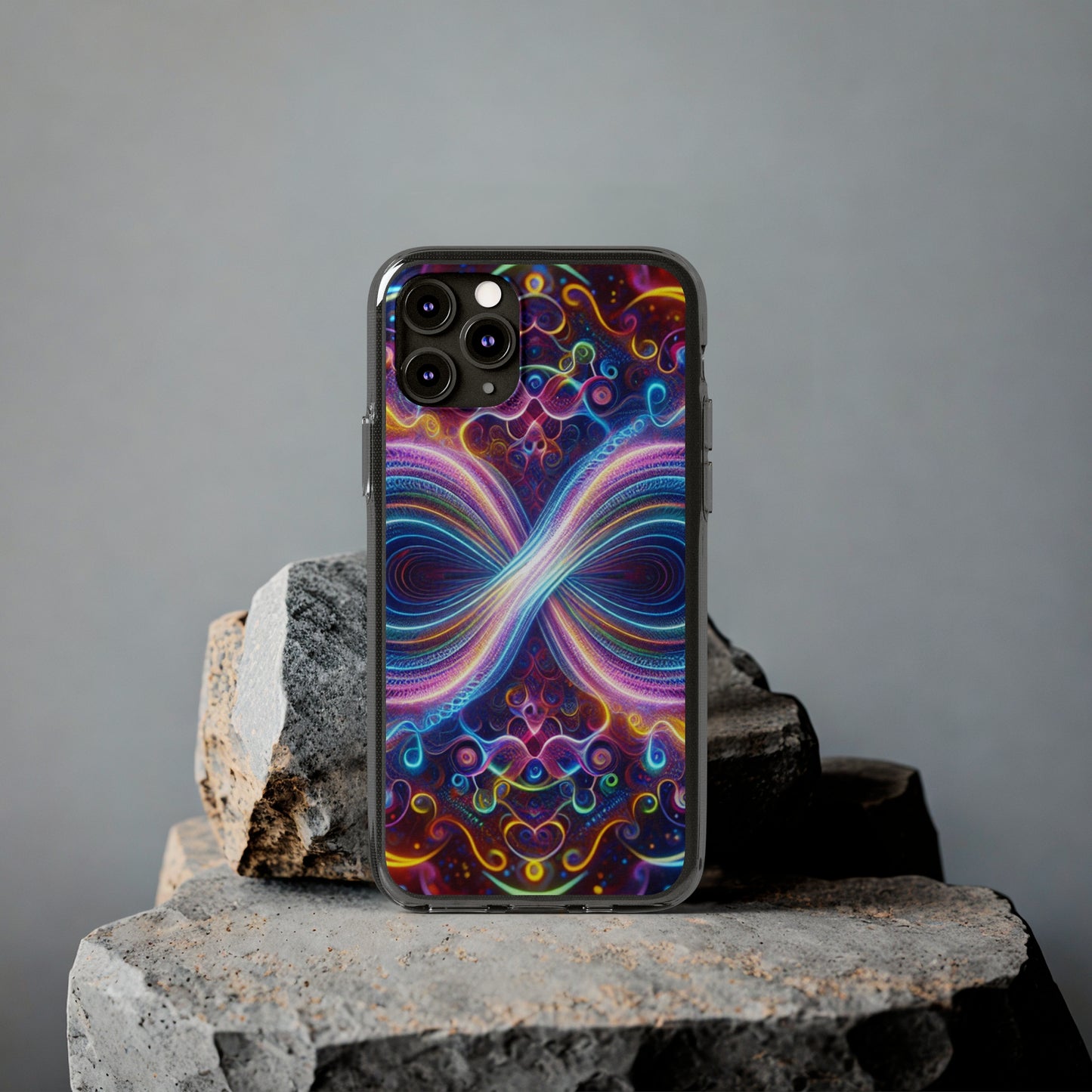 "Neon Infinity Bliss" Infinity Patterns Art Polycarbonate Phone Case