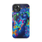 "Atmospheric Fluorescence" Neon Butterflies Premium Art Magsafe Magnet Tough IPhone 13 14 15 Pro Plus Max and Mini in Matte and Glossy Phone cases