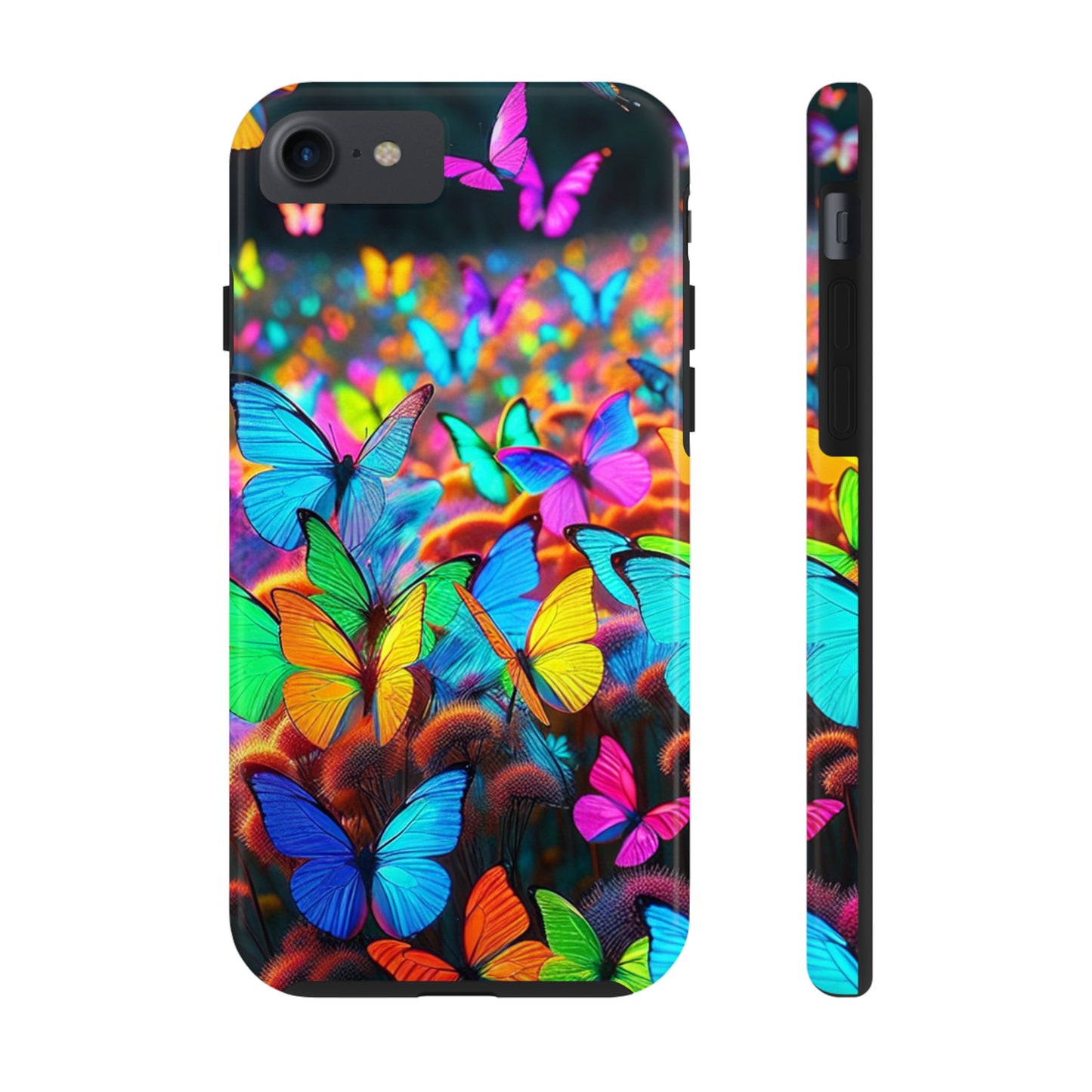"Neon Butterfly Mural" NEON Butterflies Tough Phone Case Iphone 6 7 8 9 10 11 12 13 14 SE X XR XS Pro Max Mini Plus