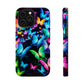 "Neon Butterfly Luridrainbow". Neon Butterflies Premium Art Magsafe Magnet Tough IPhone 13 14 15 Pro Plus Max and Mini in Matte and Glossy Phone cases