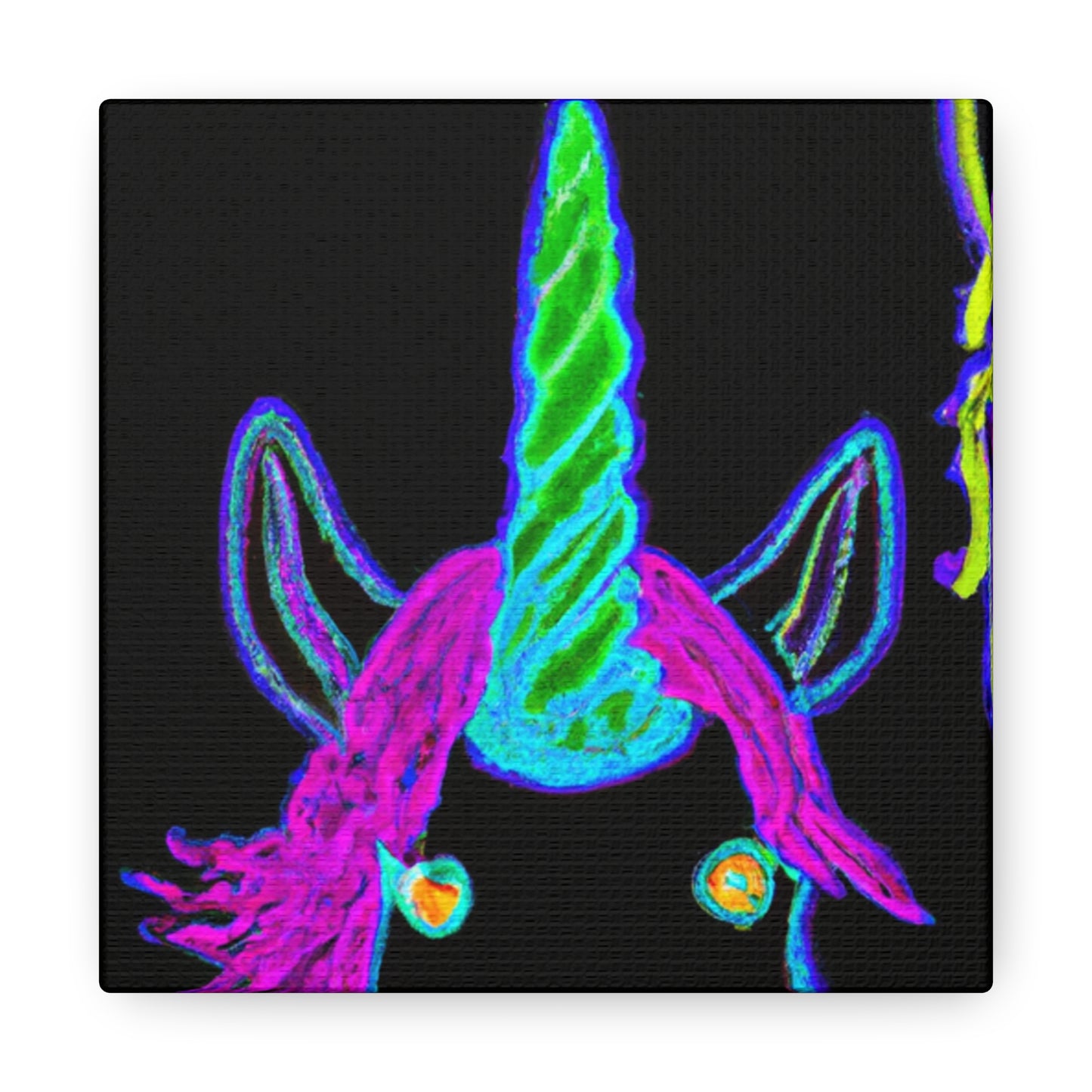 Vibrant Neon Magic. NEON Unicorns Art Canvas