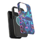 Neon Glitterbug Heaven. Neon Butterflies and Mushrooms Premium Art Magsafe Magnet Tough IPhone 13 14 15 Pro Plus Max and Mini in Matte and Glossy Phone cases