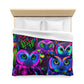 Antonio de Barcelos - NEON Owls Microfiber Duvet Cover