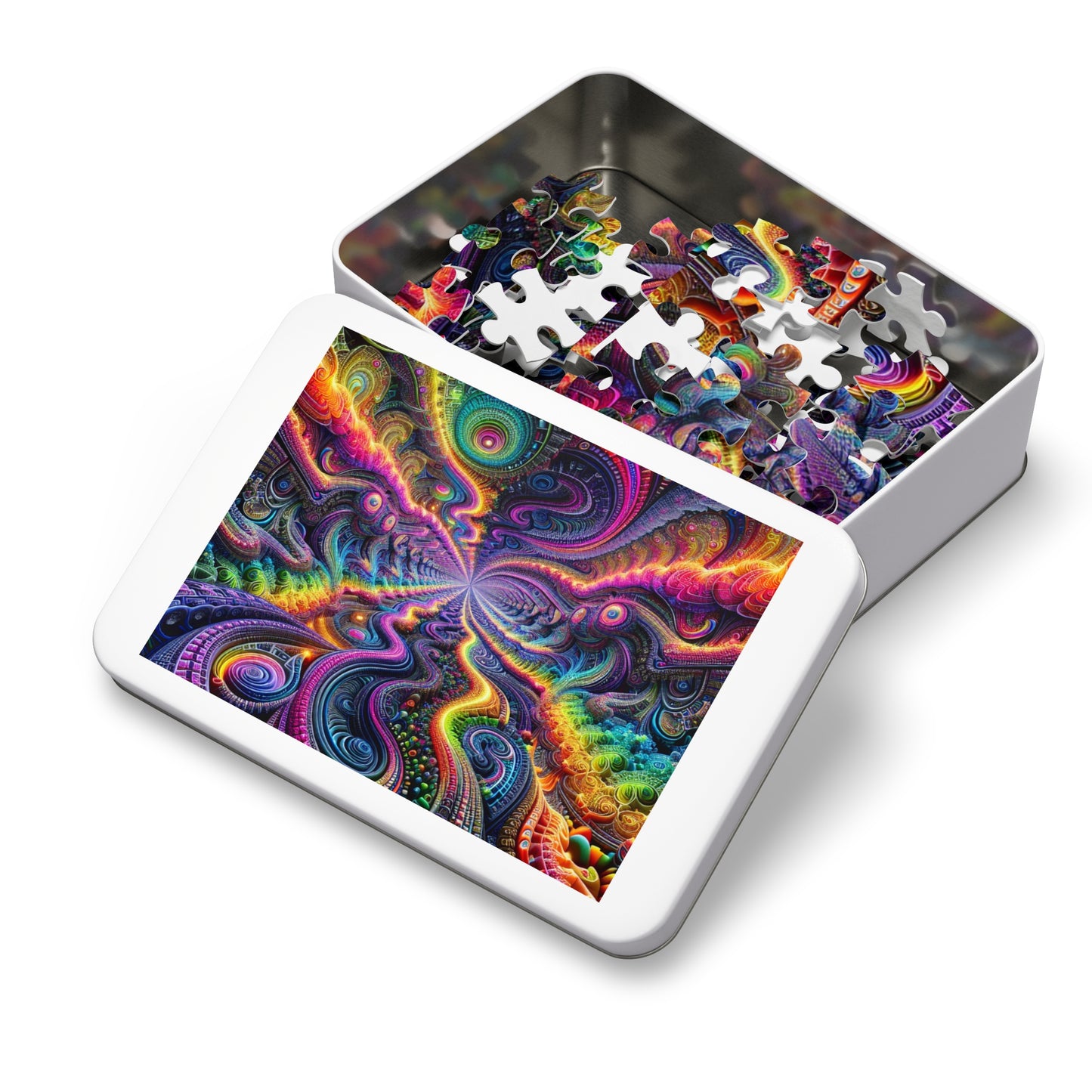 VibNeoInfinity. - Neon Trippy Infinity Patterns Puzzle 30, 110, 252, and 1000 Pieces