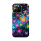 Neon Butterflies In Flight. NEON Butterflies Tough Phone Case
