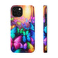 "Radiant Glowing Flight" Neon Butterflies Premium Art Magsafe Magnet Tough IPhone 13 14 15 Pro Plus Max and Mini in Matte and Glossy Phone cases