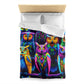 Diego de la Cruz. - NEON Owls Microfiber Duvet Cover