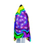 "Rainbow of Reveries" - NEON Owls Art Hooded Snuggle Blanket